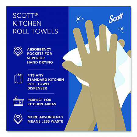 Kitchen Roll Towels, 1-Ply, 11 x 8.75, White, 128/Roll, 20 Rolls/Carton (41482)