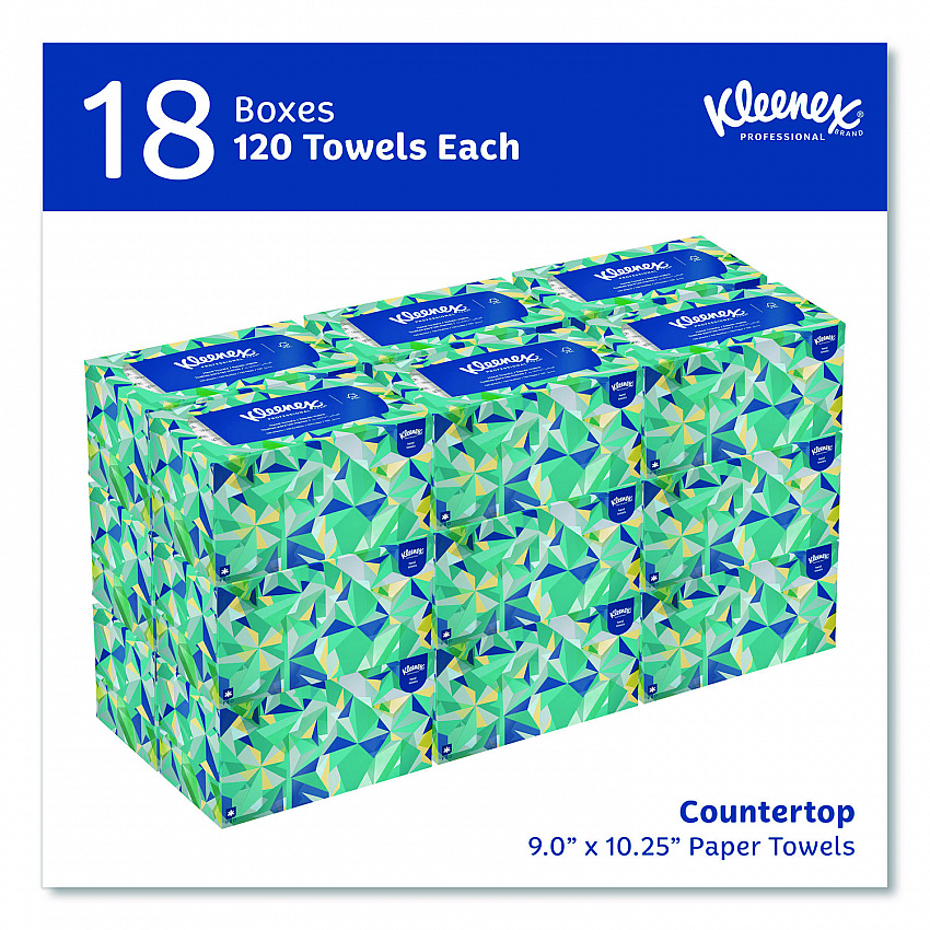 Hand Towels, POP-UP Box, Cloth, 1-Ply, 9 x 10.5, Unscented, White, 120/Box, 18 Boxes/Carton (01701CT)