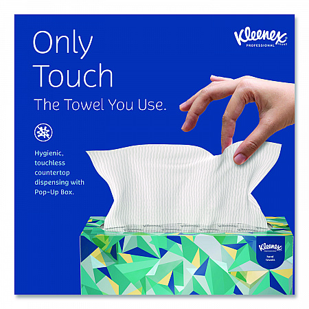 Hand Towels, POP-UP Box, Cloth, 1-Ply, 9 x 10.5, Unscented, White, 120/Box, 18 Boxes/Carton (01701CT)