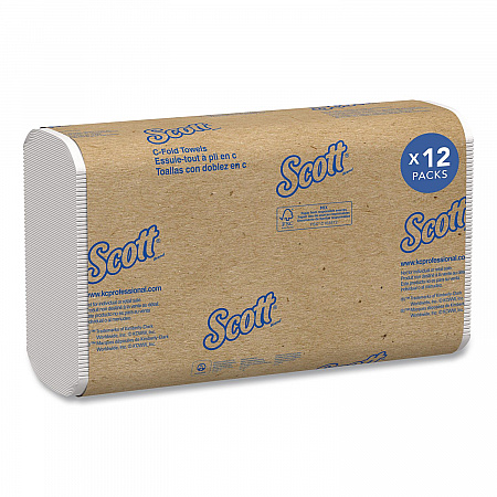Essential C-Fold Towels for Business, Absorbency Pockets, 1-Ply, 10.13 x 13.15, White, 200/Pack, 12 Packs/Carton (01510)