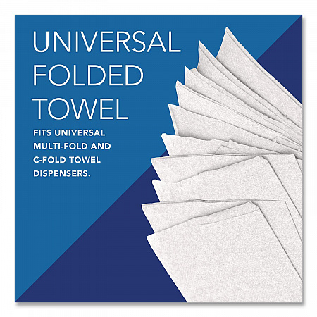 Essential C-Fold Towels for Business, Absorbency Pockets, 1-Ply, 10.13 x 13.15, White, 200/Pack, 12 Packs/Carton (01510)