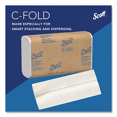 Essential C-Fold Towels for Business, Absorbency Pockets, 1-Ply, 10.13 x 13.15, White, 200/Pack, 12 Packs/Carton (01510)