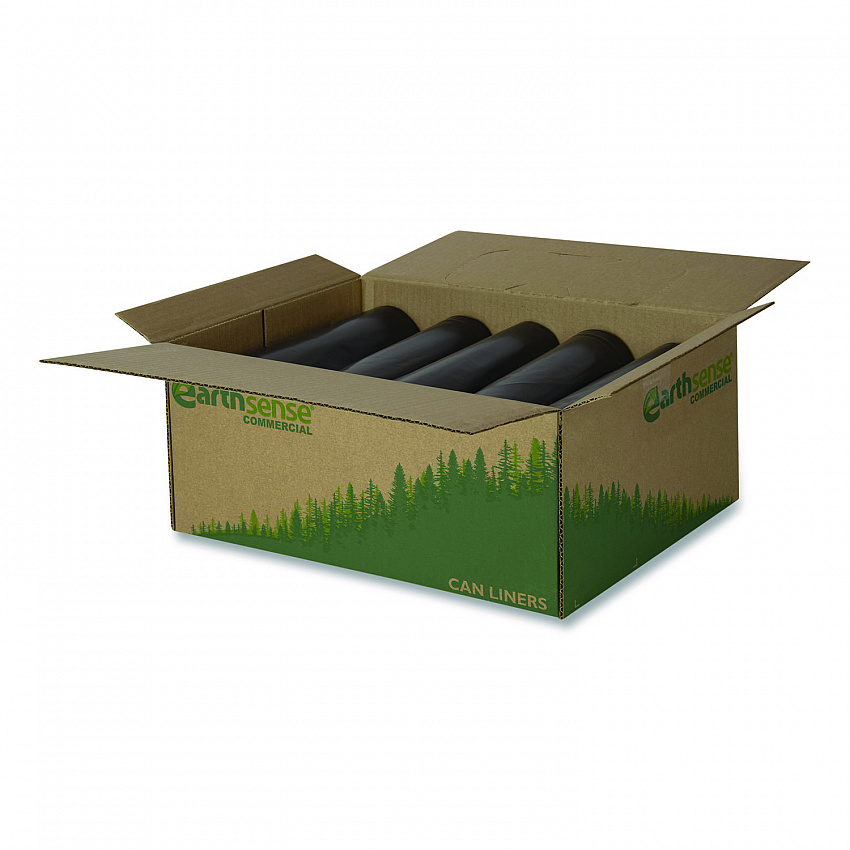 Linear Low Density Large Trash and Yard Bags, Open-Face, 33 gal, 0.9 mil, 32.5" x 40", Black, 80/Carton (RNW1TL80)