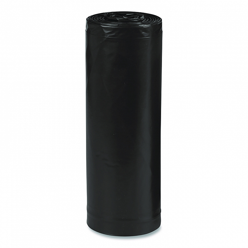 Linear Low Density Recycled Can Liners, 10 gal, 0.85 mil, 24" x 23", Black, 25 Bags/Roll, 20 Rolls/Carton (RNW2410)