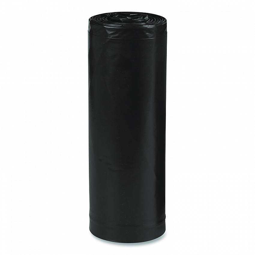 Linear Low Density Recycled Can Liners, 16 gal, 0.85 mil, 24" x 33", Black, 25 Bags/Roll, 20 Rolls/Carton (RNW3310)