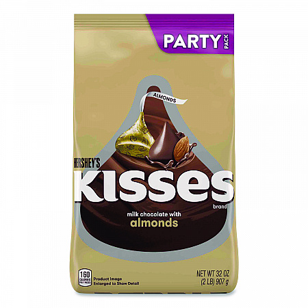 KISSES Milk Chocolate with Almonds, Party Pack, 32 oz Bag (24600418)