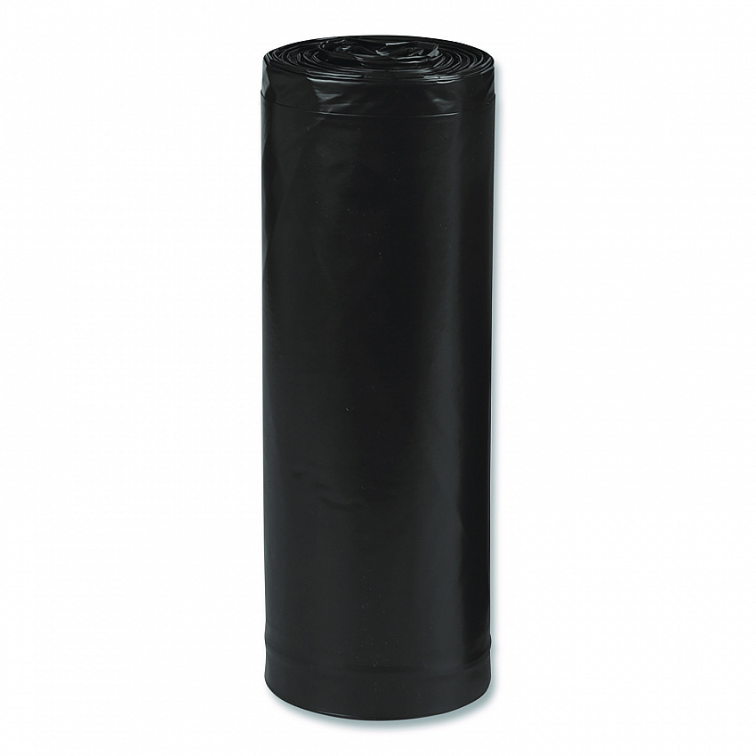 Linear Low Density Recycled Can Liners, 33 gal, 1.65 mil, 33" x 39", Black, 10 Bags/Roll, 10 Rolls/Carton (RNW4060)