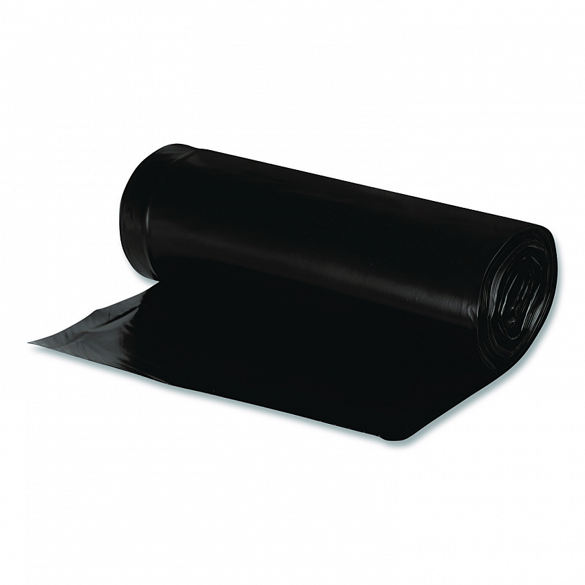 Linear Low Density Recycled Can Liners, 56 gal, 2 mil, 43" x 47", Black, 10 Bags/Roll, 10 Rolls/Carton (RNW4320)