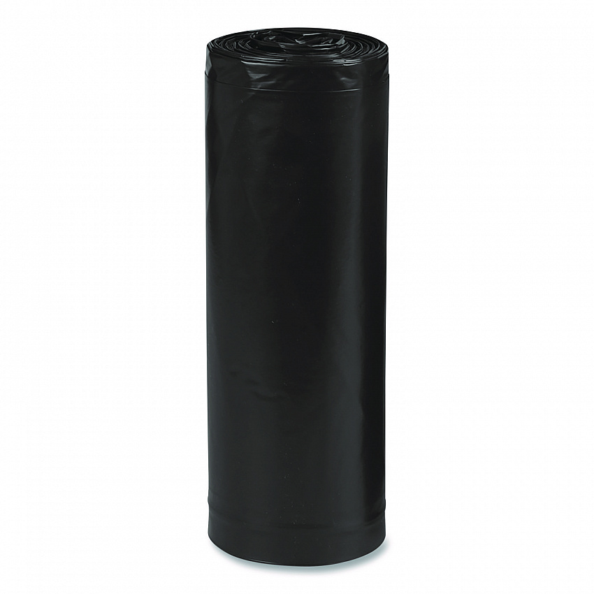 Linear Low Density Recycled Can Liners, 56 gal, 2 mil, 43" x 47", Black, 10 Bags/Roll, 10 Rolls/Carton (RNW4320)