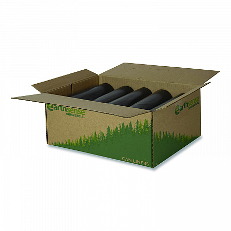 Linear Low Density Recycled Can Liners, 56 gal, 2 mil, 43