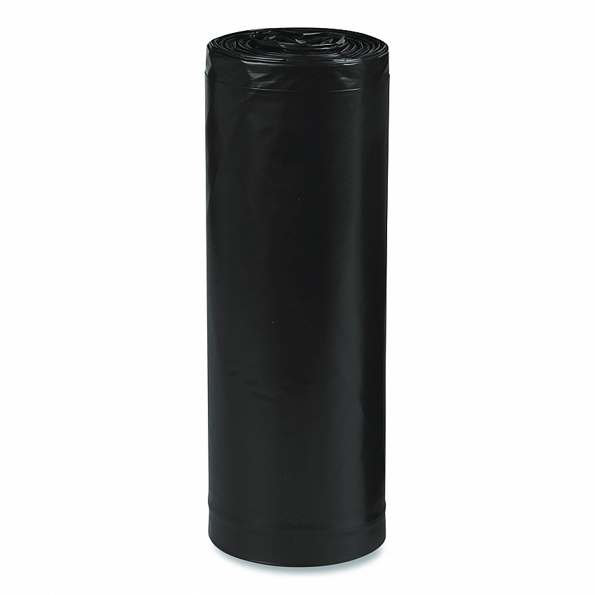Linear Low Density Recycled Can Liners, 56 gal, 1.25 mil, 43" x 48", Black, 10 Bags/Roll, 10 Rolls/Carton (RNW4750)