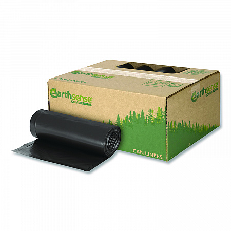 Linear Low Density Recycled Can Liners, 45 Gallon, 1.25 mil, 40