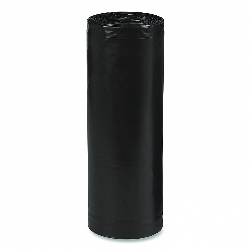 Linear Low Density Recycled Can Liners, 45 gal, 1.65 mil, 40" x 46", Black, 10 Bags/Roll, 10 Rolls/Carton (RNW4860)