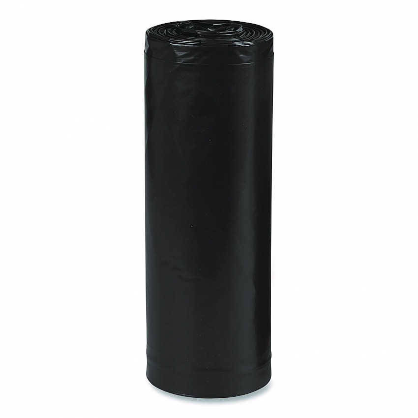 Linear Low Density Recycled Can Liners, 60 gal, 2 mil, 38" x 58", Black, 10 Bags/Roll, 10 Rolls/Carton (RNW5820)