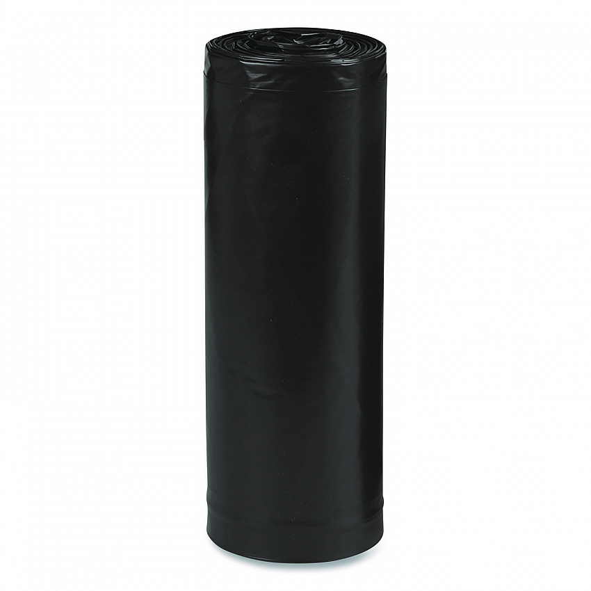 Linear Low Density Recycled Can Liners, 60 Gallon, 1.65 mil, 38" x 58", Black, 10 Bags/Roll, 10 Rolls/Carton (RNW6060)