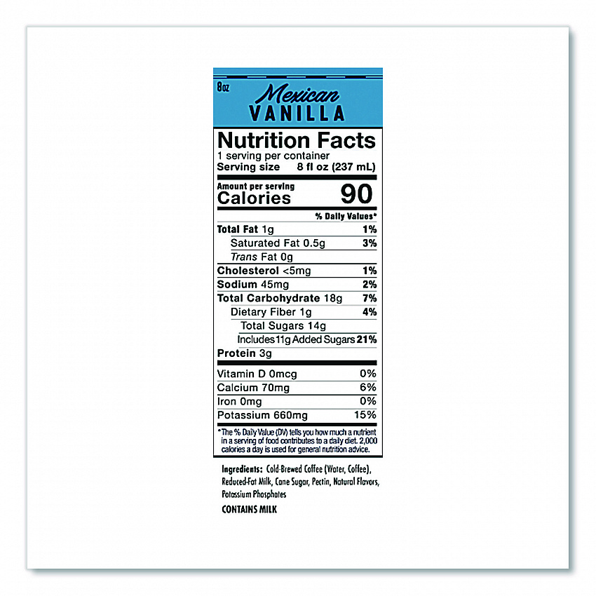 Cold Brew Coffee + Protein, Mexican Vanilla, 8 oz Can, 12/Pack (00501)