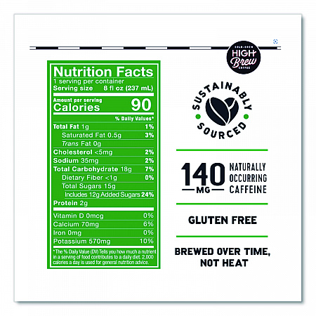 Cold Brew Coffee + Protein, Dark Chocolate Mocha, 8 oz Can, 12/Pack (00503)