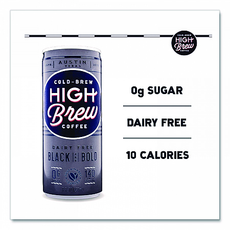 Cold Brew Coffee + Protein, Black and Bold, 8 oz Can, 12/Pack (00504)