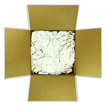 Sweatshirt Rags, Unscented, White, 8/lb, 25 lb/Carton (33325)