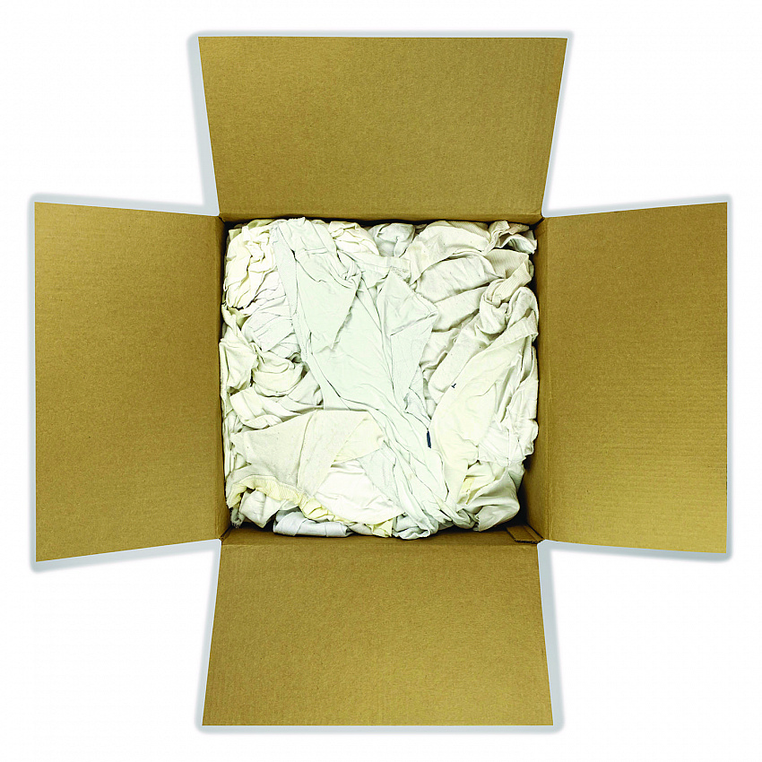 Sweatshirt Rags, Unscented, White, 8/lb, 25 lb/Carton (33325)
