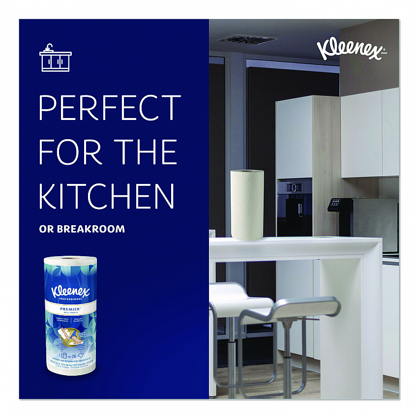 Premiere Kitchen Roll Towels, 1-Ply, 11 x 9.4, White, 70/Roll, 24 Rolls/Carton (13964)