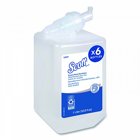 Essential Alcohol-Free Foam Hand Sanitizer, 1,000 mL Cassette, Unscented, 6/Carton (12977)