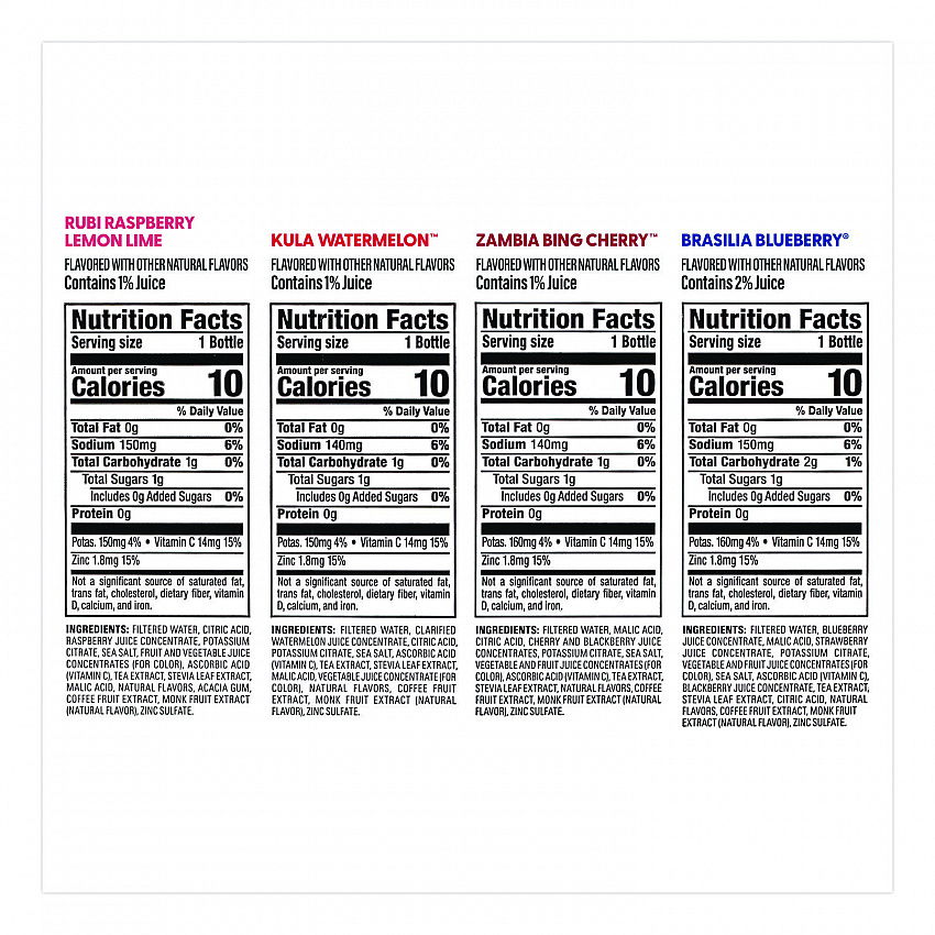Antioxidant Infused Beverage, Variety Pack, 18 oz Bottle, 15/Carton (22000656)