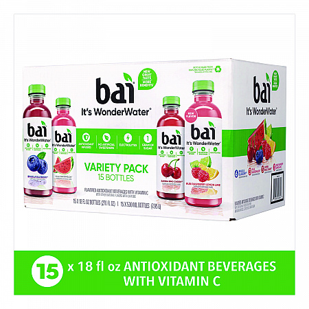 Antioxidant Infused Beverage, Variety Pack, 18 oz Bottle, 15/Carton (22000656)