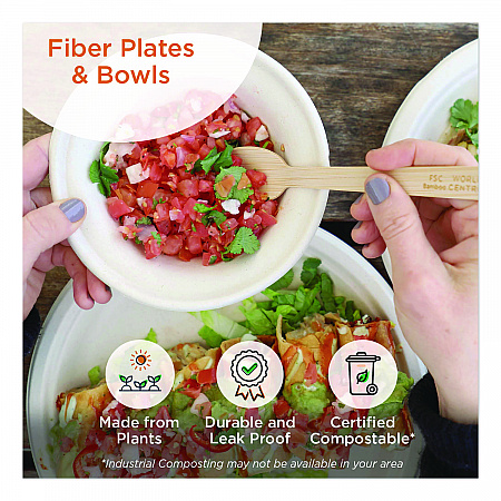 Fiber Barrel Bowls, 8 oz, 4.5