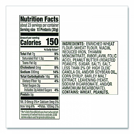 Peanut Butter Filled Pretzel Nuggets, 44 oz Canister (7543670105)