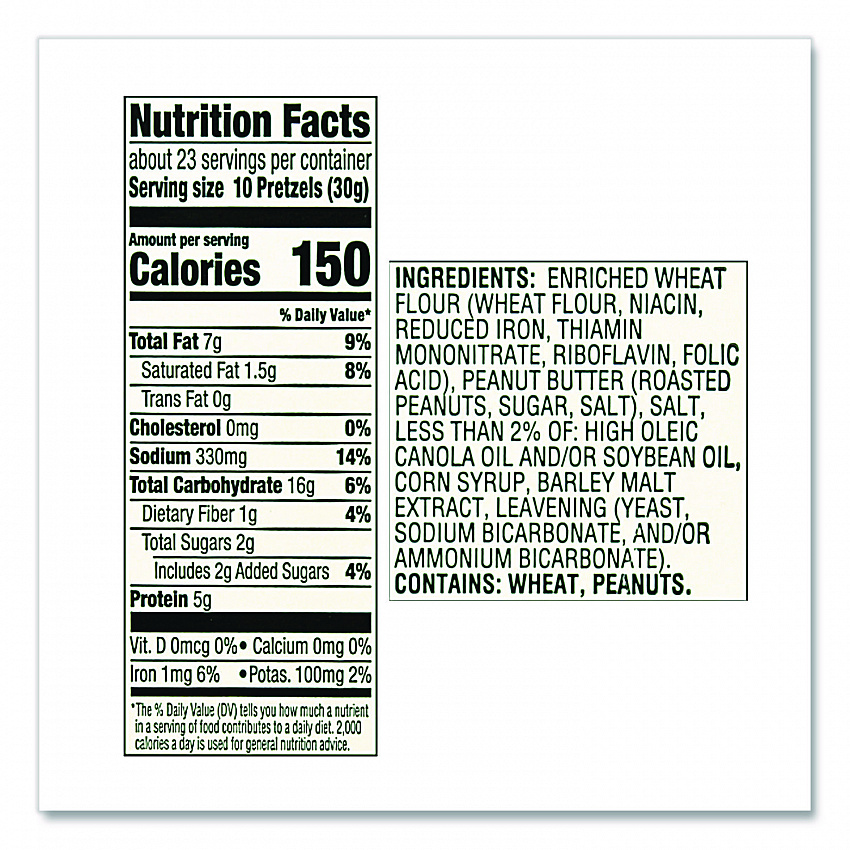 Peanut Butter Filled Pretzel Nuggets, 44 oz Canister (7543670105)