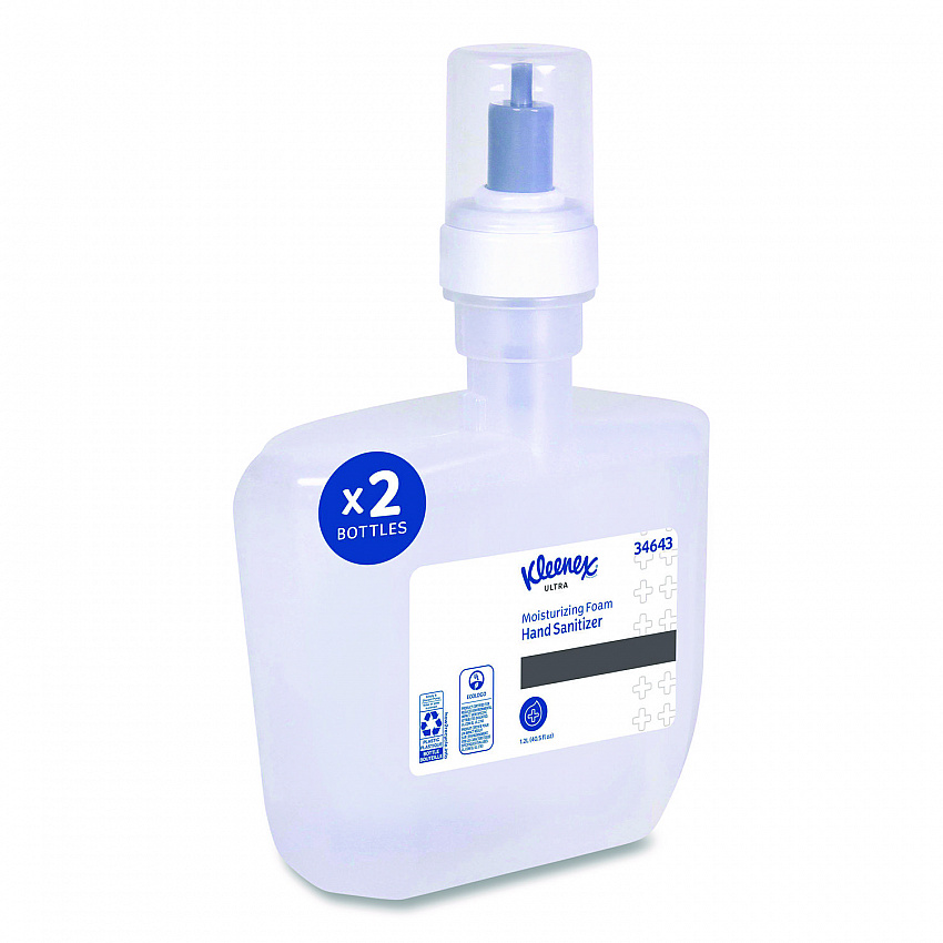 Ultra Moisturizing Foam Hand Sanitizer, 1,200 mL Cassette, Unscented, 2/Carton (34643)