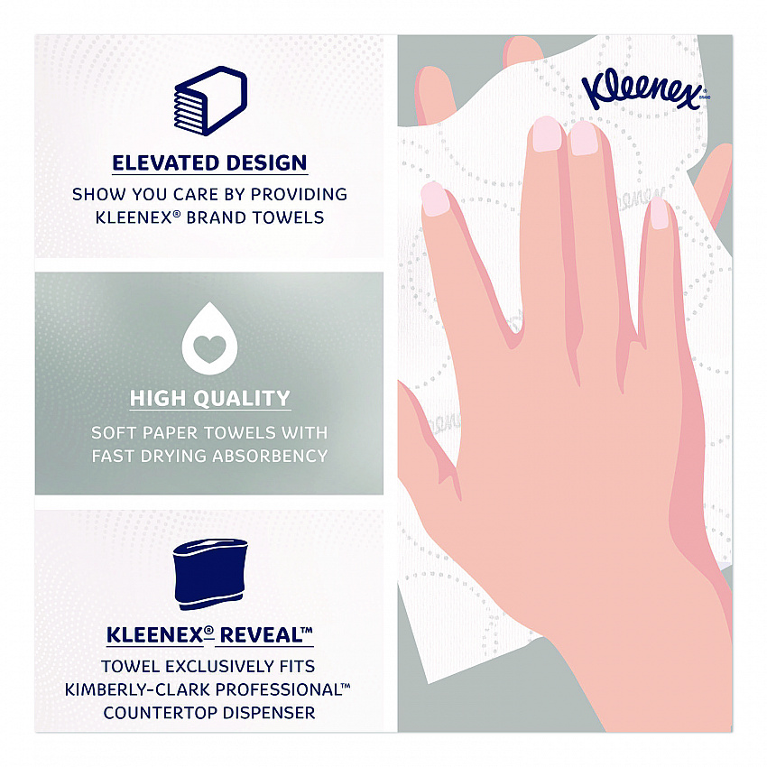 Reveal Multi-Fold Towels, 2-Ply, 8 x 9.4, White, 16/Carton (46321)