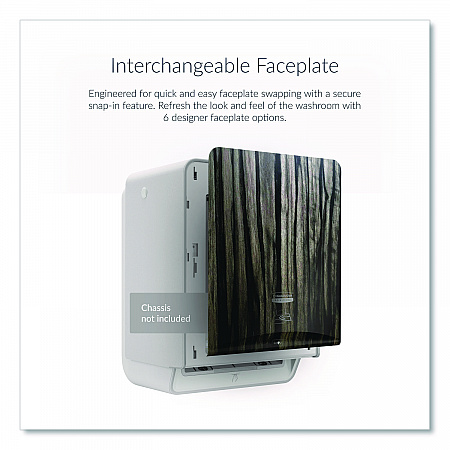 ICON Faceplate for Automatic Roll Towel Dispenser, 18.12 x 15.62 x 12.87, Ebony Woodgrain (58830)