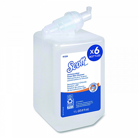 Antimicrobial Foam Skin Cleanser Refill, Fresh Scent, 1 L, 6/Carton (91554CT)