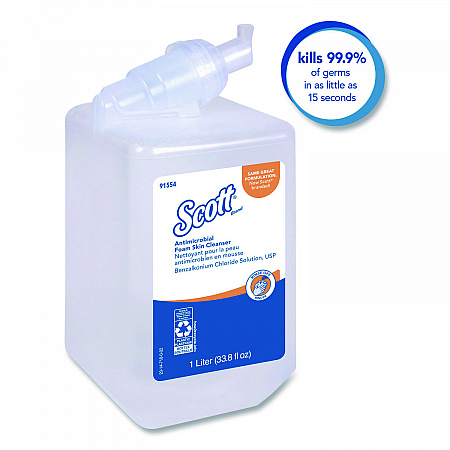 Antimicrobial Foam Skin Cleanser Refill, Fresh Scent, 1 L, 6/Carton (91554CT)