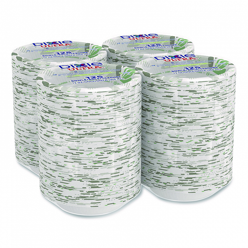 Pathways Heavyweight Paper Bowls, WiseSize, 12 oz, Green/Burgundy, 125/Pack (SXB12WSPK)