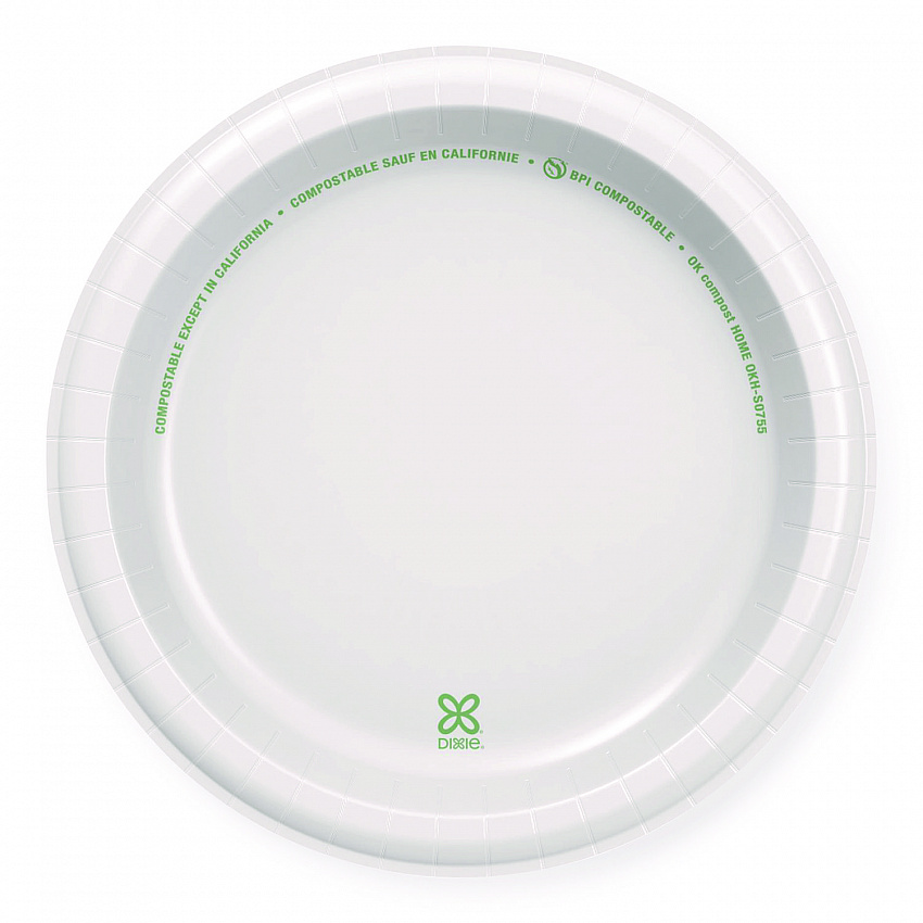 Paper Dinnerware, Plate, 8.5" dia, White, 125/Pack (DBP09W)