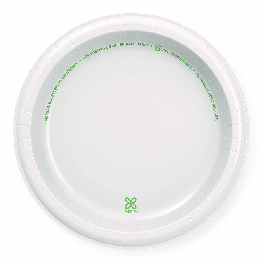 Paper Dinnerware, Plate, 8.5" dia, White, 125/Pack, 4/Carton (DBP09WCT)