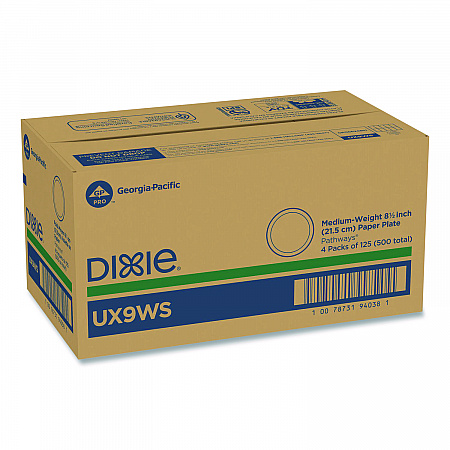 Pathways Soak-Proof Shield Mediumweight Paper Plates, WiseSize, 8.5