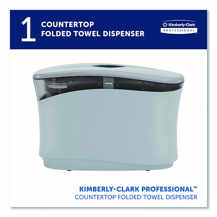 Countertop Folded Towel Dispenser, 13.3 x 5.2 x 9, Gray (55760)
