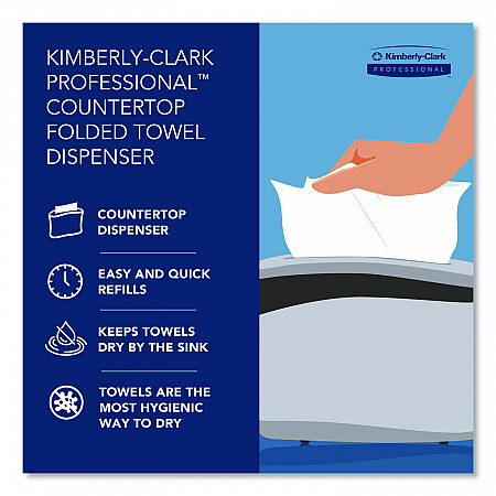 Countertop Folded Towel Dispenser, 13.3 x 5.2 x 9, Gray (55760)