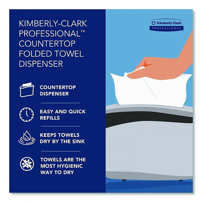 Countertop Folded Towel Dispenser, 13.3 x 5.2 x 9, Gray (55760)