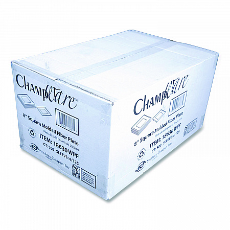 ChampWare Molded Fiber Tableware, Square Molded Fiber Plate, 8
