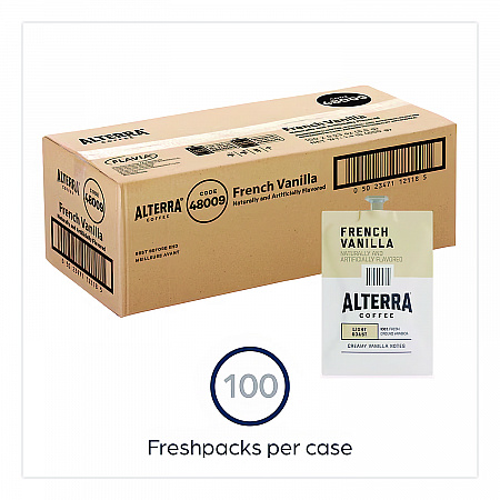 Coffee Freshpack Pods, French Vanilla, Medium Roast, 0.23 oz, 100/Carton (MDRA183)