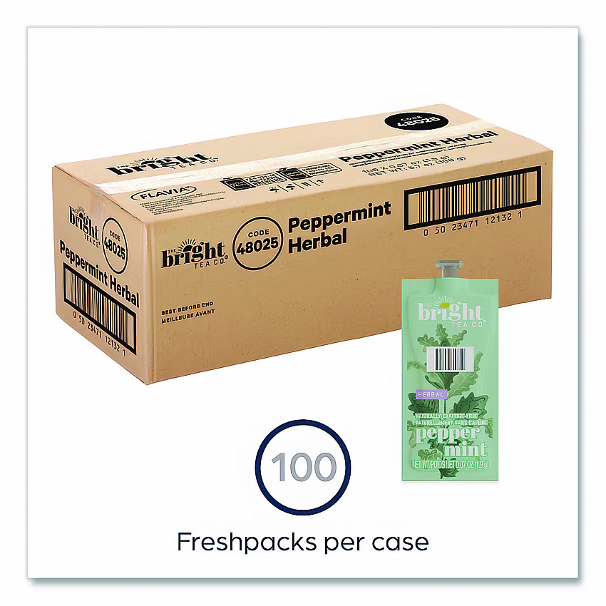 Tea Freshpack Pods, Peppermint Herbal, 0.07 oz, 100/Carton (MDRB505)