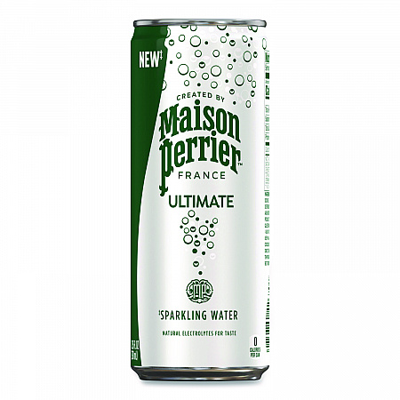 Maison Perrier Sparkling Water, Plain, 11.15 oz, 8 Cans/Box (60171)