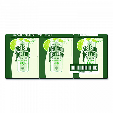 Maison Perrier Sparkling Water,11.15 oz Can, Lime, 8 Cans/Box (85129)