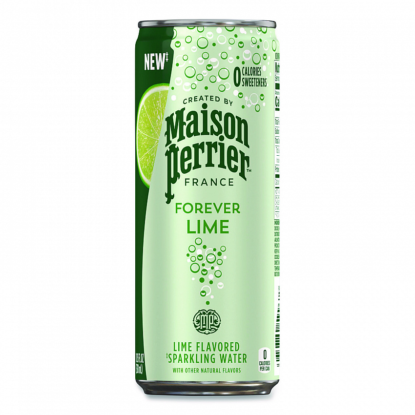 Maison Perrier Sparkling Water,11.15 oz Can, Lime, 8 Cans/Box (85129)