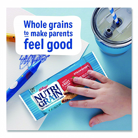 Nutri-Grain Soft Baked Breakfast Bars, Strawberry, Indv Wrapped 1.3 oz Bar, 16/Box (35945)